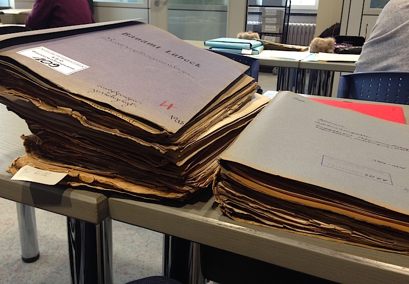 A selection of files relating to POWs at the Archive of Lübeck